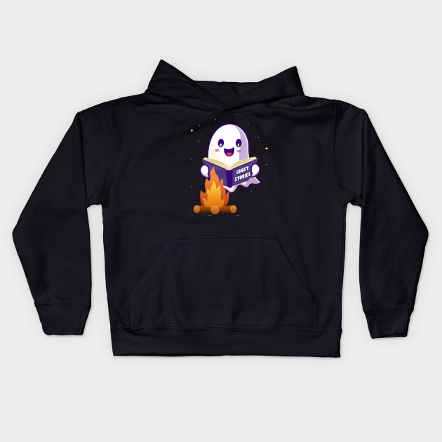 Ghost Stories spooky funny ghost Kids Hoodie by Messy Nessie